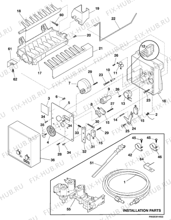 Взрыв-схема холодильника Frigidaire GLSZ28V8CB1 - Схема узла Icemaker